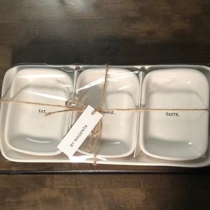 RAE DUNN by Magenta party serving set cream/ivory